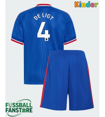 Manchester United Matthijs de Ligt #4 Replik Auswärtstrikot Kinder 2026-27 Kurzarm (+ Kurze Hosen)